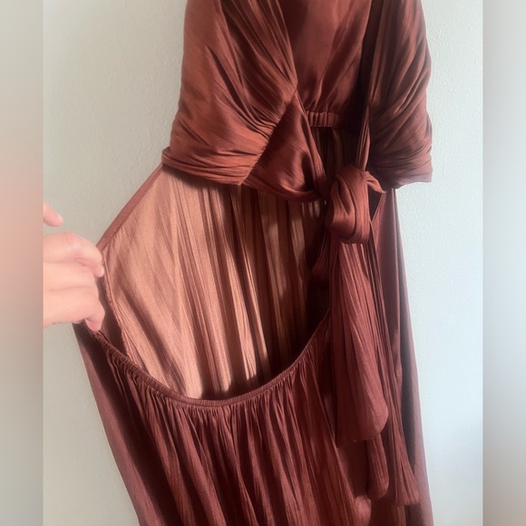Anthropologie Brown Maxi halter Dress size XL - Picture 11 of 11